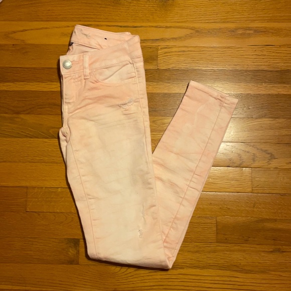 American Eagle Pink Tiedye Jeggings - Picture 2 of 6
